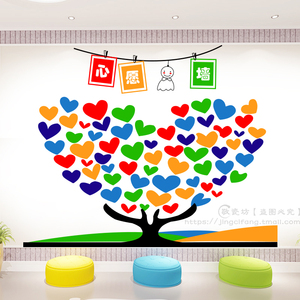 幼儿园装饰许愿树墙贴心愿墙背景贴画创意小学教室布置文化墙贴纸