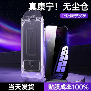 适用iPhone15/14Promax防偷窥钢化膜13苹果15Pro手机膜11/12康宁x无尘仓plus磨砂XR防尘s新款秒贴ip贴膜神器