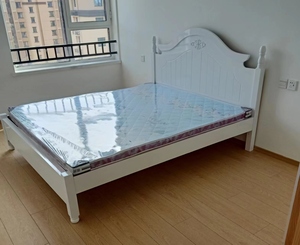 天津特价包送实木欧式白色床双人床单人1.8米1.5米1.2米简约架子