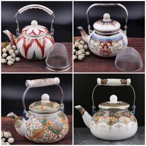 新疆特色凉水壶搪瓷壶饭店奶茶壶茶具可装水大容量泡茶壶凉水2.5L