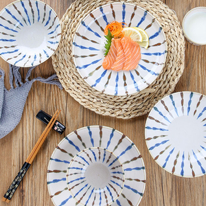 日本进口陶瓷餐具竹十草日式风格家用米饭碗碟子菜盘汤碗面碗面钵