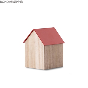 英国进口Block 木盒子钢盖小红房子收纳盒储物盒笔筒创意办公用品