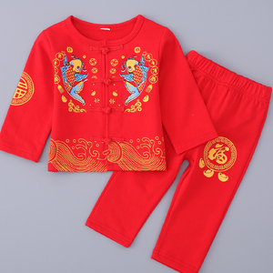 周岁男宝宝衣服婴儿唐装中国风男童套装抓周礼服0一1岁2汉服3女童