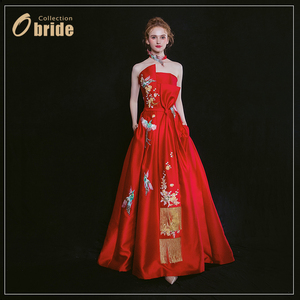 Obride[凤语者]敬酒服新娘红色新中式秀禾礼服高级感大码手工定制