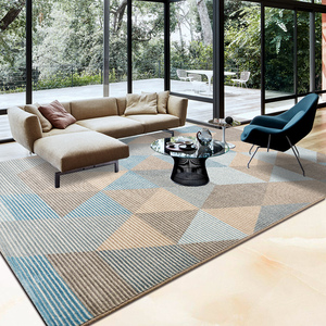 L北欧地毯客厅3d立体简约现代几何线条长方形欧式卧室床边毯轻奢