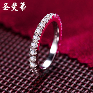 圣斐蒂18k金钻石时尚钻戒指女食指尾戒指环简约钻石饰品情人礼物