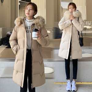 2021韩版学生外套棉衣女士中长款棉袄冬季大码女装毛领衣羽绒棉服