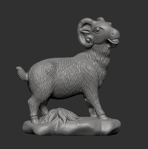 羊圆雕图STL三维立体3d 打印图片模型 木雕/佛像精雕图片