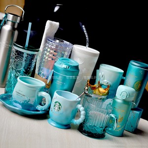 星巴克杯子2023塞壬海妖周年庆蓝色海洋女神贝母玻璃吸管杯保温杯