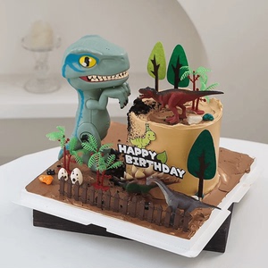 恐龙乐园生日蛋糕2024年仿真大恐龙蛋糕模型塑胶样品橱窗可定制