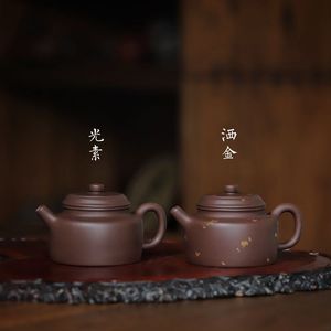 宜兴紫砂壶 原矿紫泥德钟壶 手工金紫砂茶具 150cc小容量茶具复古