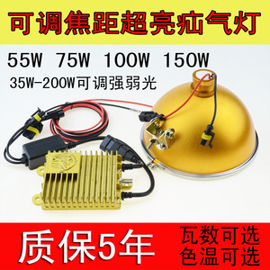 强光超亮远射疝气灯头调焦12v氙气100W200瓦黄白红光探照灯钓鱼灯