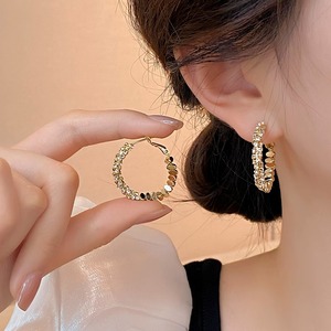 韩国代购金色碎银子独特耳环小众轻奢高级感圈圈2024新款爆款耳饰