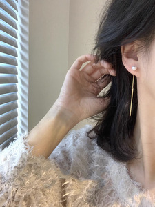 韩国代购进口珍珠耳环简约小耳坠精致超仙气质长款耳钉流苏百搭款