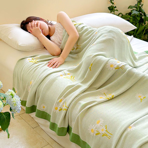 竹纤维盖毯毛巾被夏季冷感冰丝午休毯子空调毯办公室单人午睡毛毯