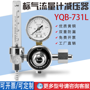 标准气体流量计减压阀压力表YQB-731L实验室尾气检测精密仪表