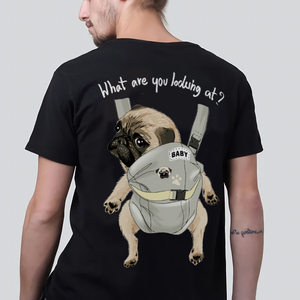 巴哥T恤另类恶搞创意个性2023新款夏季男女纯棉宽松卡通狗狗短袖