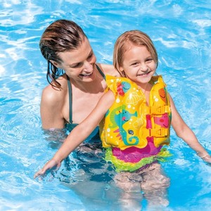 intex正品婴幼儿童救生衣宝宝游泳衣游泳圈充气背心安全合适1-6岁