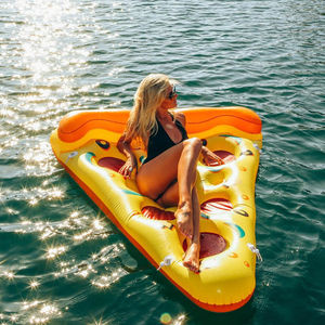 原版披萨充气浮床成人儿童水上气垫床浮板漂流游泳圈拍摄布景道具