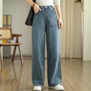 广州新塘牛仔裤女士春秋季2024年新款爆款裤子高腰宽松直筒阔腿裤