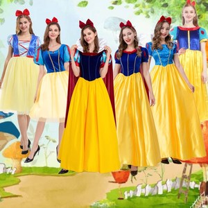 白雪公主裙成人舞蹈服演出服cos服迪士尼公主在逃万圣节女性服装