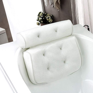 可水洗浴缸枕头3D高弹SPA枕头防滑泡澡靠背垫洗澡头靠按摩枕浴枕