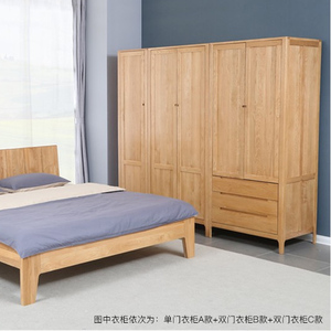 全实木儿童衣柜2门3门4门组合衣柜简约现代橡木开门衣橱卧室家具