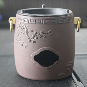 日式炭炉功夫茶碳炉煮茶炉茶具铸铁铁壶围炉家用木炭加热梅花风炉