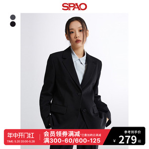 SPAO韩国同款2024年春季新款女士长袖翻领西服外套SPJKE23W01