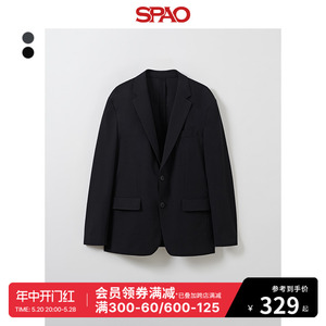 SPAO韩国同款2024年春夏新款男士时尚商务夹克西服外套SPJKE24M08