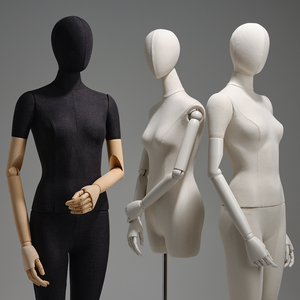韩版服装店女装模特展示架全身黑白男包布半身实木假人偶橱窗道具