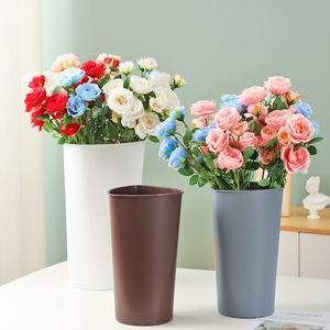 玫瑰花花桶花店专用插花塑料花瓶摆件客厅百合花鲜花桶醒花桶家用