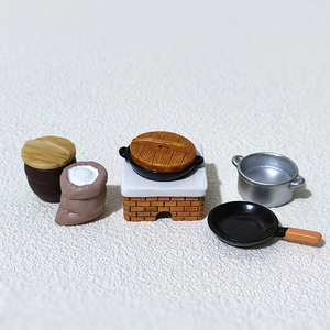 仿真迷你厨房灶台水缸米袋铁锅道具模型摆件微景观过家家装饰造景