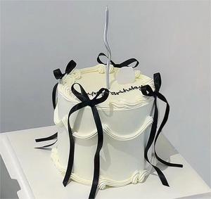 芭蕾风蝴蝶结网红新款蛋糕模型仿真生日蛋糕样品定制奶油道具