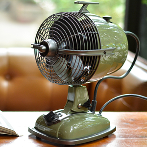 IMASU复古电风扇家用静音台式空气循环扇飞机头电扇摇头怀旧台扇