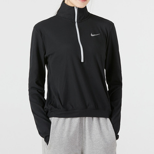 Nike耐克上衣女2022春新款运动跑步休闲健身半拉链长袖T恤DM7366