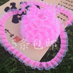 2.5cm双层雪纱带 diy服装 芭比娃娃 发饰品玩具材料打折 皱褶花边