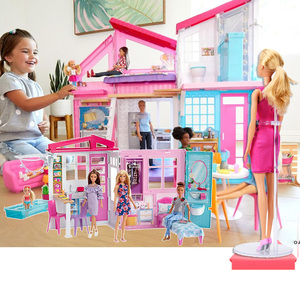 芭比娃娃套装梦想豪宅别墅幻马里布礼盒换装玩具闪亮度假屋FXG57