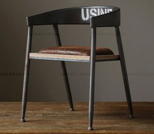美式铁艺靠背凳子简约复古吧台椅实木酒吧椅子做旧吧凳高脚餐椅