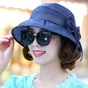 帽子女士夏季韩版薄款透气欧根纱遮阳帽纱帽简约凉帽中年妈妈帽