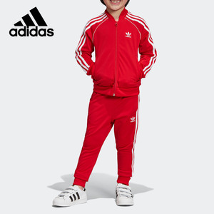 Adidas/阿迪达斯正品2019新款三叶草 男女小童休闲运动套装EI9866