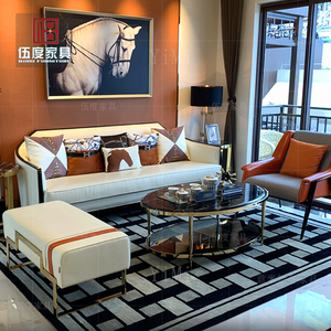 碧桂园样板房140平大户型后现代新中式实木沙发组合别墅家具定制