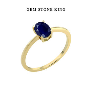 GSK蓝宝石戒指女1.02克拉天然彩色宝石10K黄金彩宝订婚小众设计感