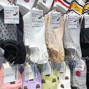 韩国东大门女士袜子超薄透明网纱波点船袜性感镂空隐形防掉袜K018