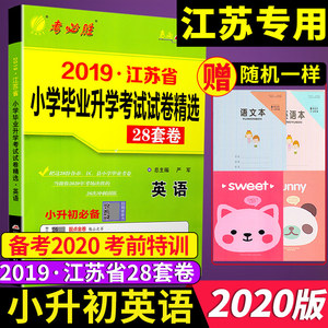 备考2020小升初2019江苏省小学毕业升学考试试卷精选28套卷英语春雨48套江苏版译林苏教期中期末辅导书六年级下册升初中复习资料教