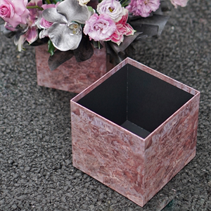 妇女节花束礼盒乌梅紫酱系列鲜花抱抱桶方形插花桶包装盒套二方盒