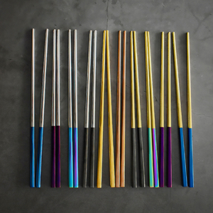 筷子304不锈钢高档金色家庭装家用欧式防滑创意西式个性筷子套装