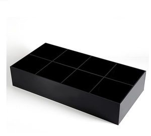 定制亚克力黑色桌面皮带展示架无盖内裤衣整理储物收纳领带展示盒