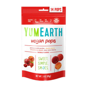 YumEarth Vegan Pops, Mix Fruit Flavors牙米滋综合水果味棒棒糖