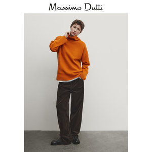 夏季新款MassimoDutti2024女装休闲通勤慵懒风橙色亮色内搭高领毛衣针织衫 05725549615